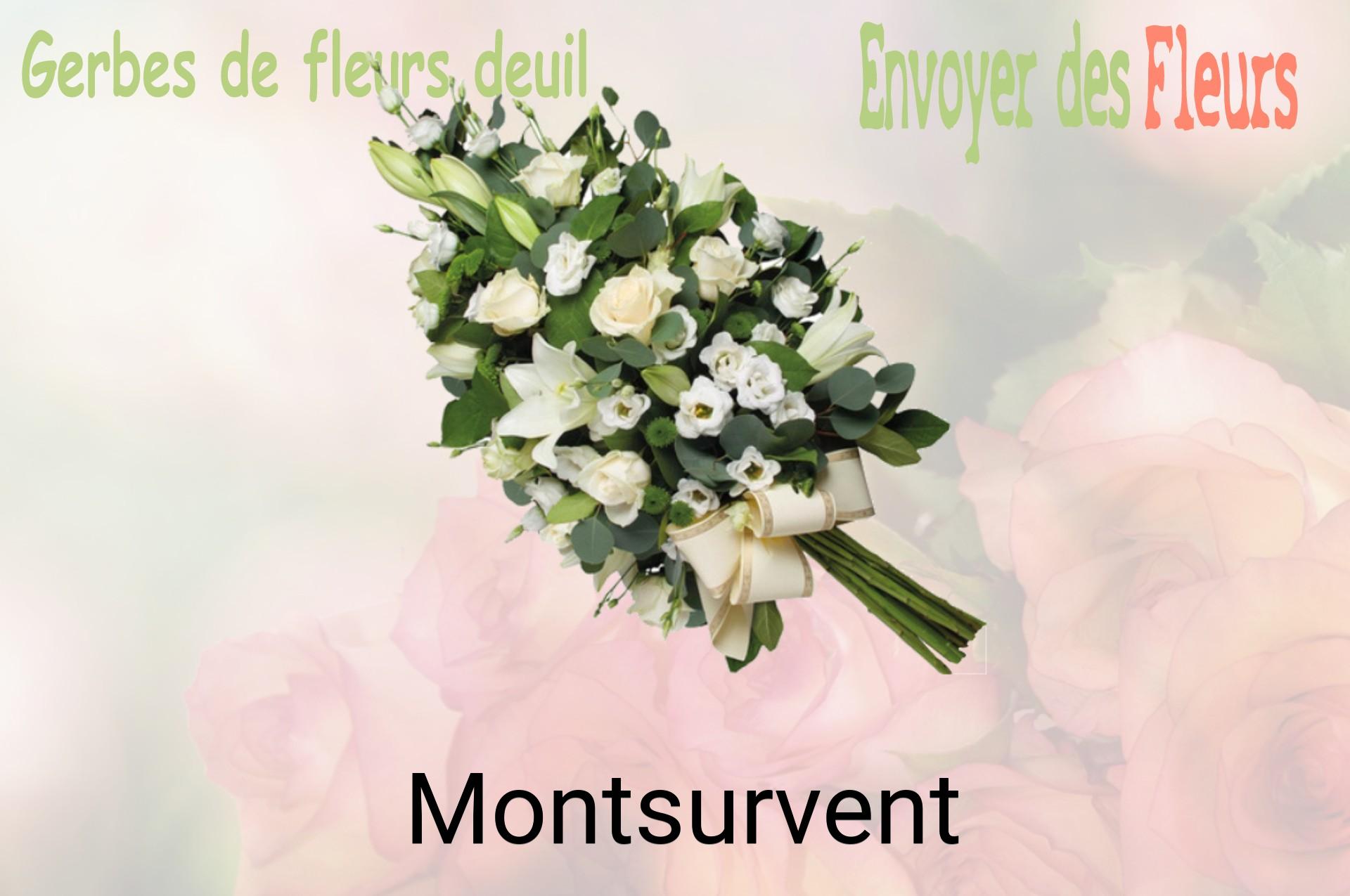Gerbe de fleurs de deuil livrée à Montsurvent